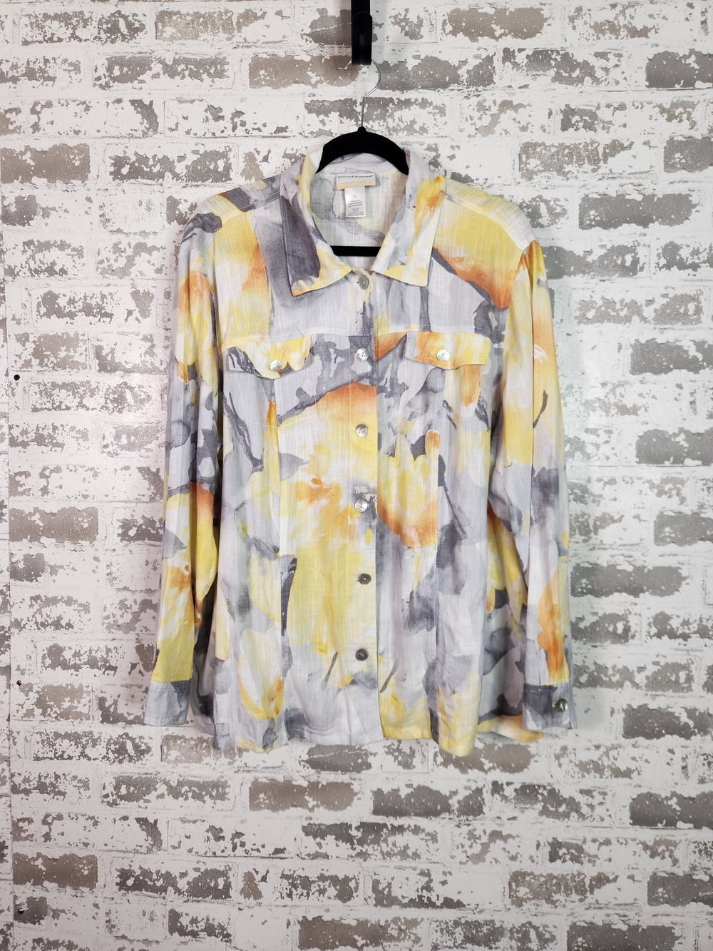 Alfred Dunner Bohemian Abstract Floral  Lightweight Jacket Shirt Size 1XL